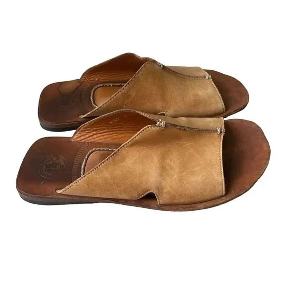 Gordon Rush Cognac Brown Luxury Comfortable Soft Quality Slip On Sandals SZ 9 - Picture 3 of 9